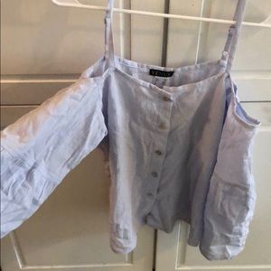 Venus light blue cold shoulder shirt